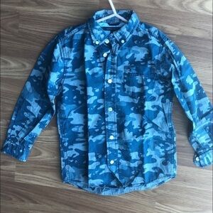 Tommy Hilfiger Blue Military Print Shirt